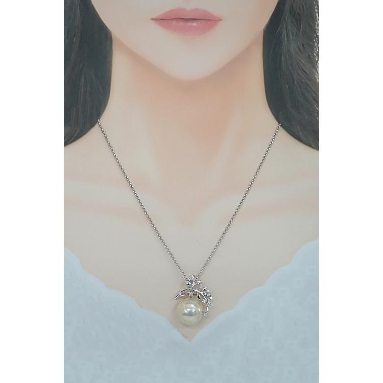 タサキ 田崎真珠 マベパール ネックレス ダイヤモンド K18WG TASAKI 