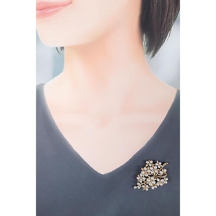 タサキ 田崎真珠 淡水真珠 ブローチ ダイヤモンド K18YG TASAKI 2way