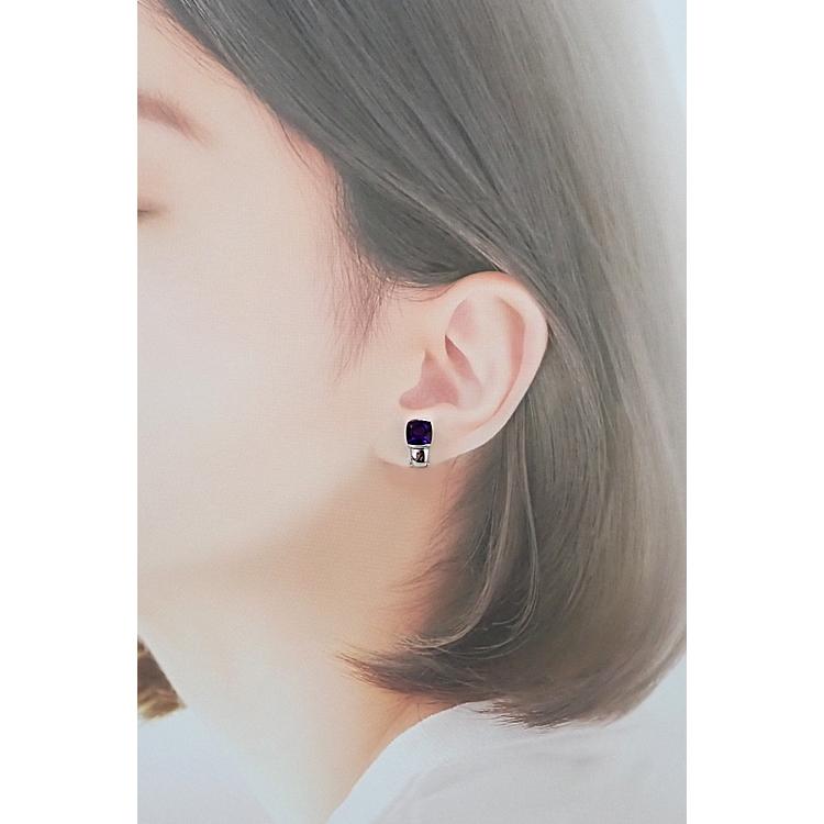タサキ 田崎真珠 アメジスト イヤリング Pt900 TASAKI 一粒石 送料無料 