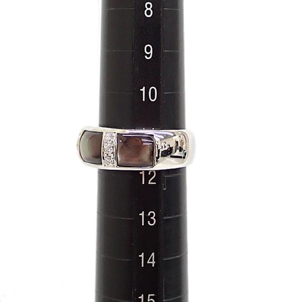 タサキ 田崎真珠 シェル リング ダイヤモンド Pt900 TASAKI 太め 幅広