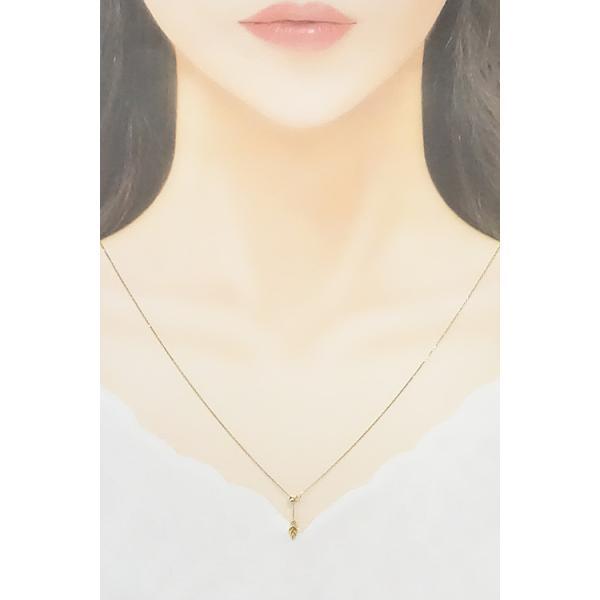 agete（アガット） ダイヤモンド ネックレス 0.008ct K10YG 葉っぱ