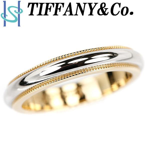 TIFFANY&Co. ティファニー ミルグレインバンドリング K18YG Pt950 ユニ 