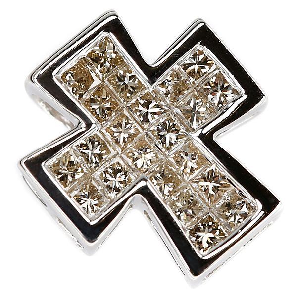 レ・エッセンシャル ブラウンダイヤモンド ペンダントトップ クロス