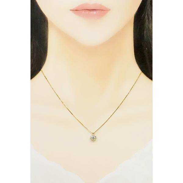 ダイヤモンド ネックレス 0.198ct K18YG 円 サークル 取り巻き 送料 