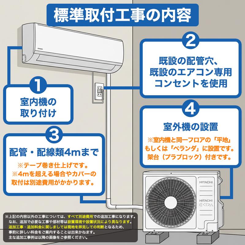 エアコン 工事費込み 6畳用 日立 白くまくん ルームエアコン AJ