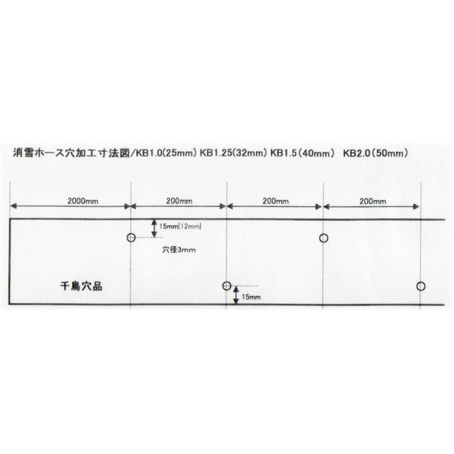 カクイチ 消雪ホース 千鳥穴あきタイプ 50mm×長さ30m