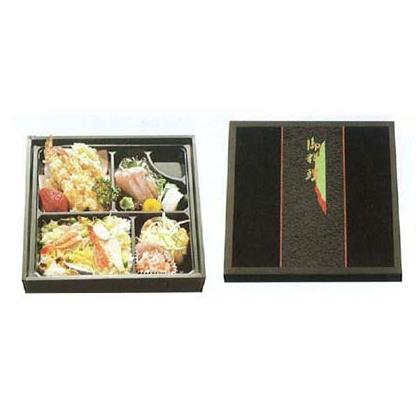 ケース販売】弁当紙ボックス 85-85黒 山苑（160セット） : 包装市場 