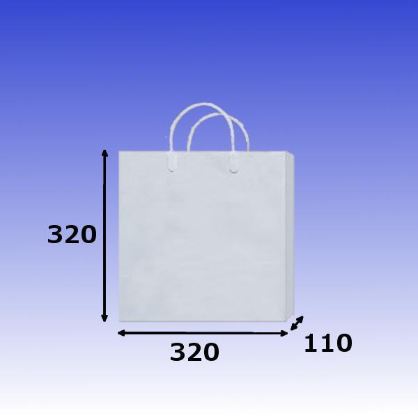 手提げ紙袋 ラミネートバッグ　MS　白　30枚　巾320×マチ110×丈320mm　グロスPP　底板紙｜housoushizainoharu｜02