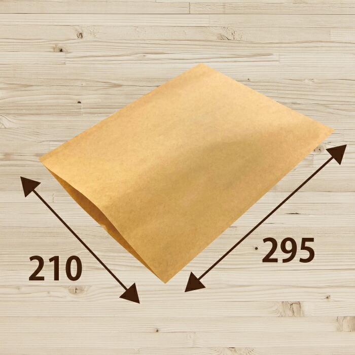 紙平袋 茶 M 3,600枚セット 未晒クラフト 茶無地 サイズ：幅210×丈295mmの画像