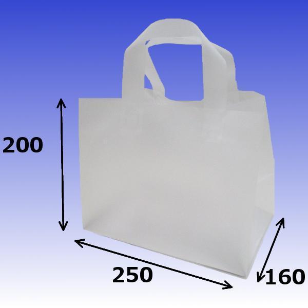 ポリ手提げ袋　ルミエル　S　HDPEナチュラル　サイズ：幅250×マチ160×丈200　200枚梱包　底ボール入り