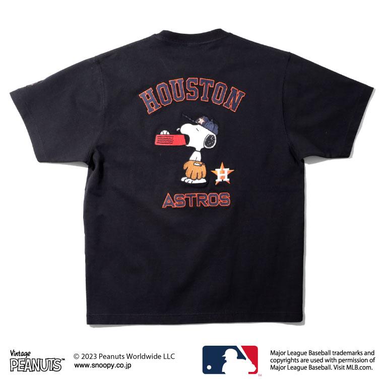 HOUSTON / ヒューストン 22107 PEANUTS × MLB EMB TEE(SNOOPY) / 刺繍半袖Tシャツ (スヌーピー)-全3色-｜houston-1972｜10