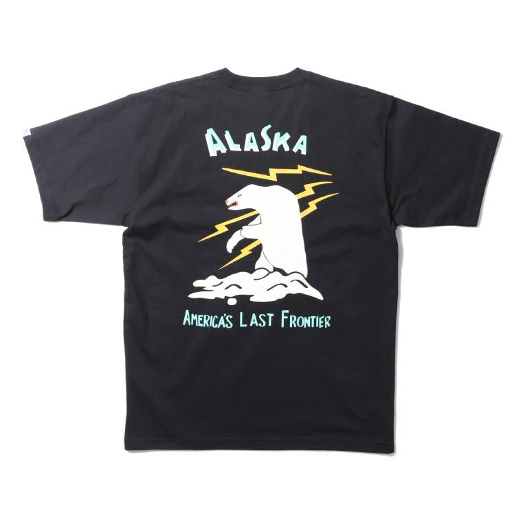 HOUSTON  / ヒューストン 22203 RECYCLE US COTTON PRINT TEE(ALASKA) / リサイクルUSAコットンプリント半袖Tシャツ -全2色-｜houston-1972｜06