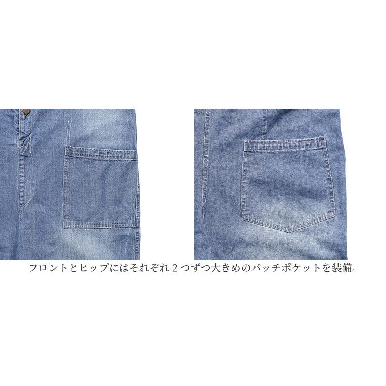 HOUSTON woman / ヒューストン ウーマン 23HL021 DENIM ALL-IN-ONE PANTS / デニムオールインワンパンツ -全2色-｜houston-1972｜08