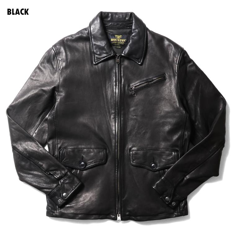 HOUSTON ヒューストン A-2 レザージャケット ブラック HOUSTON / ヒューストン】 A-2 LEATHER JACKET / A-2 レザー