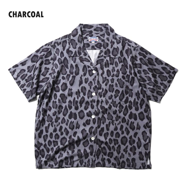 HOUSTON woman / ヒューストン ウーマン 4056W ALOHA SHIRT (LEOPARD