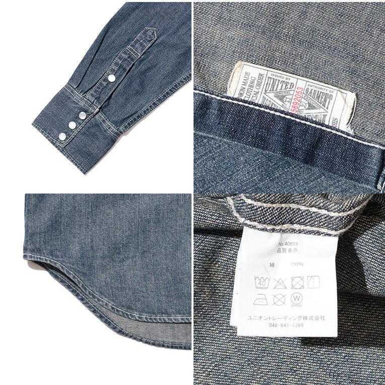 HOUSTON / ヒューストン 40695 USA COTTON DENIM WESTERN SHIRT/ USAコットンデニムウエスタンシャツ -全3色- | HOUSTON | 12