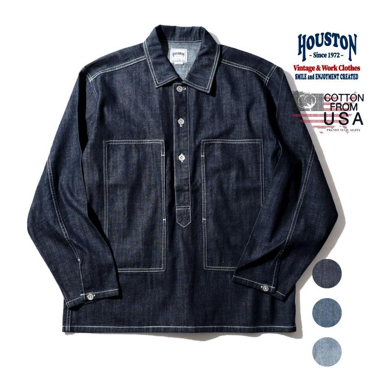 Houston ヒューストン Usa Cotton Denim Pullover Shirt Usaコットンデニムプルオーバーシャツ 全3色 Houston Official Online Store 通販 Yahoo ショッピング