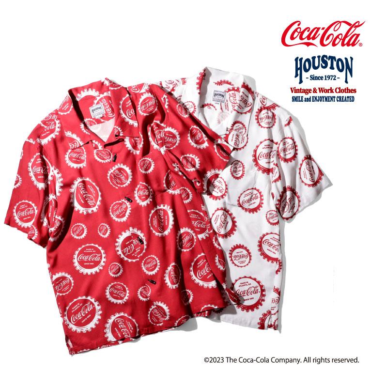 HOUSTON / ヒューストン 41029 COCA-COLA ALOHA SHIRTS(BOTTLE CAP 