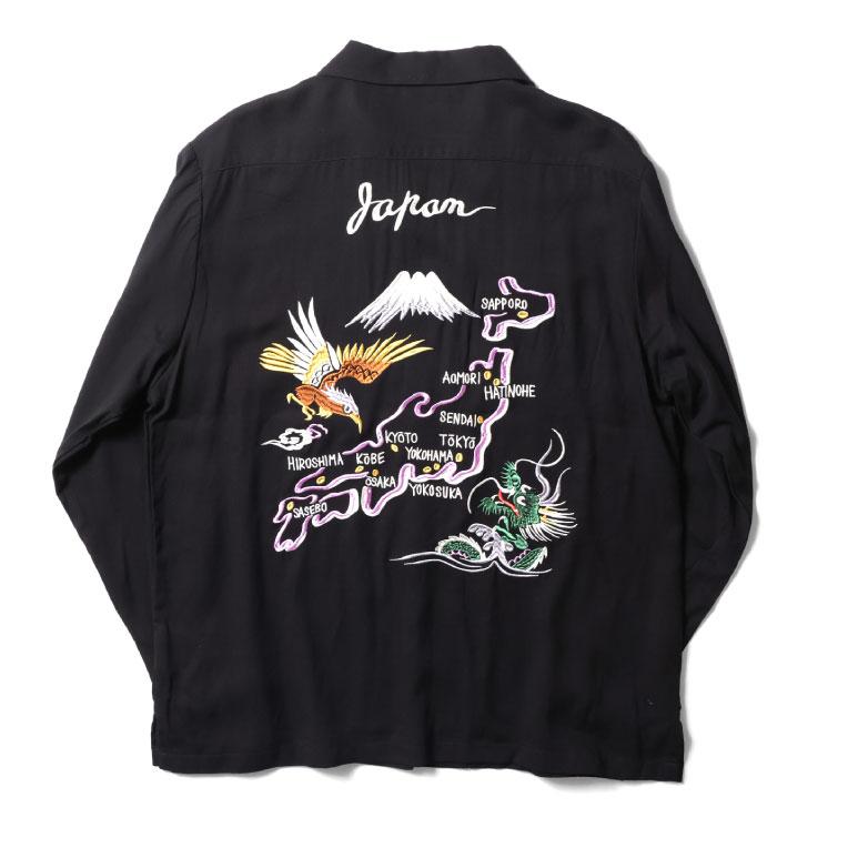 HOUSTON  / ヒューストン 41069 SOUVENIR L/S SHIRT (地図) / スーベニアシャツ -全3色-｜houston-1972｜07