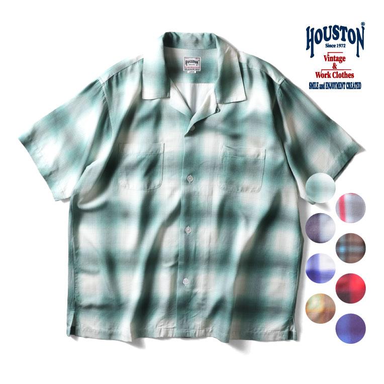 美品✨HOUSTON OMBRE CHECK SHIRT HOUSTON（ヒューストン） 41187 OMBRE CHECK S/S SHIRT / オンブレ