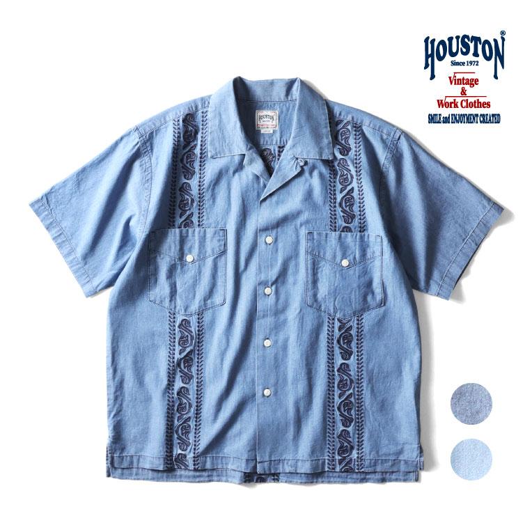 HOUSTON（ヒューストン） 41216 CHAMBRAY EMB CUBA SHIRT