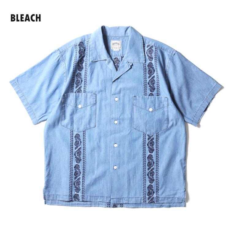 HOUSTON（ヒューストン） 41216 CHAMBRAY EMB CUBA SHIRT
