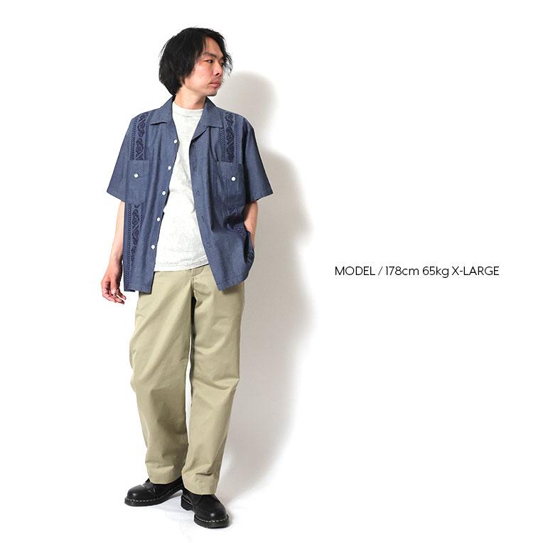 HOUSTON（ヒューストン） 41216 CHAMBRAY EMB CUBA SHIRT