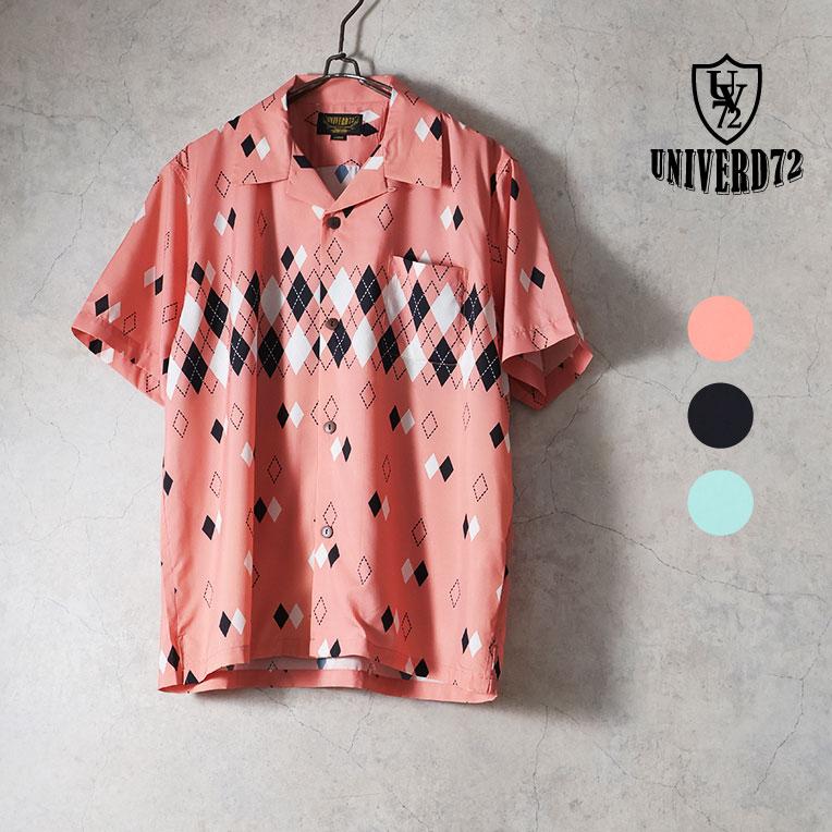 UNIVERD72 / ユニバード72 41235 DRY ALOHA SHIRT (ARGYLE) アロハ
