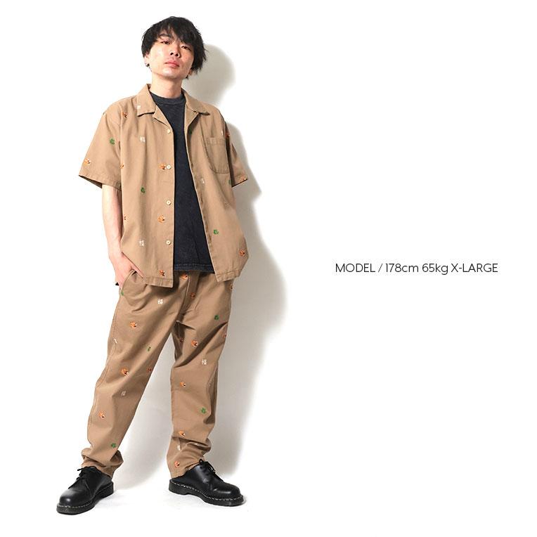 HOUSTON（ヒューストン） 41244 TWILL ALLOVER EMB S/S SHIRT / ツイル