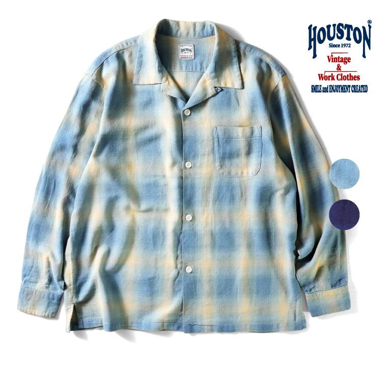 HOUSTON（ヒューストン） 41272 INDIGO HB OMBRE CHECK L/S SHIRT