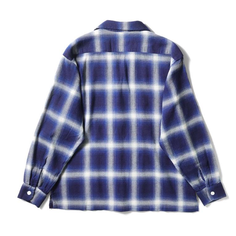 HOUSTON（ヒューストン） 41272 INDIGO HB OMBRE CHECK L/S SHIRT