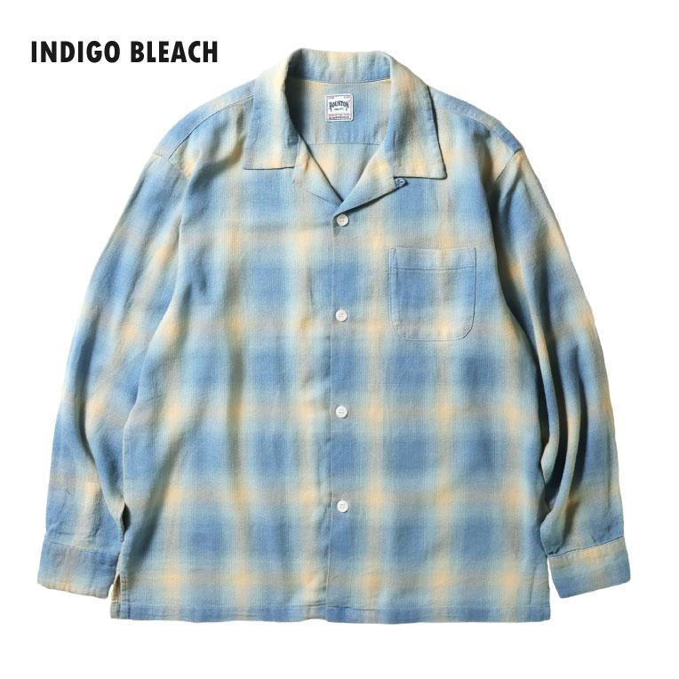 HOUSTON（ヒューストン） 41272 INDIGO HB OMBRE CHECK L/S SHIRT