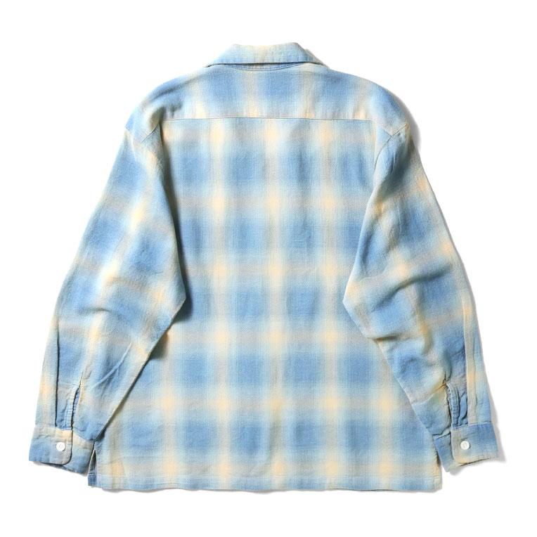 HOUSTON（ヒューストン） 41272 INDIGO HB OMBRE CHECK L/S SHIRT