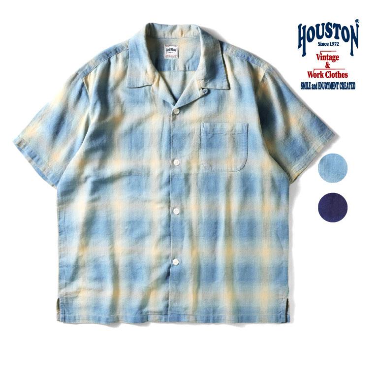 HOUSTON（ヒューストン） 41273 INDIGO HB OMBRE CHECK S/S SHIRT