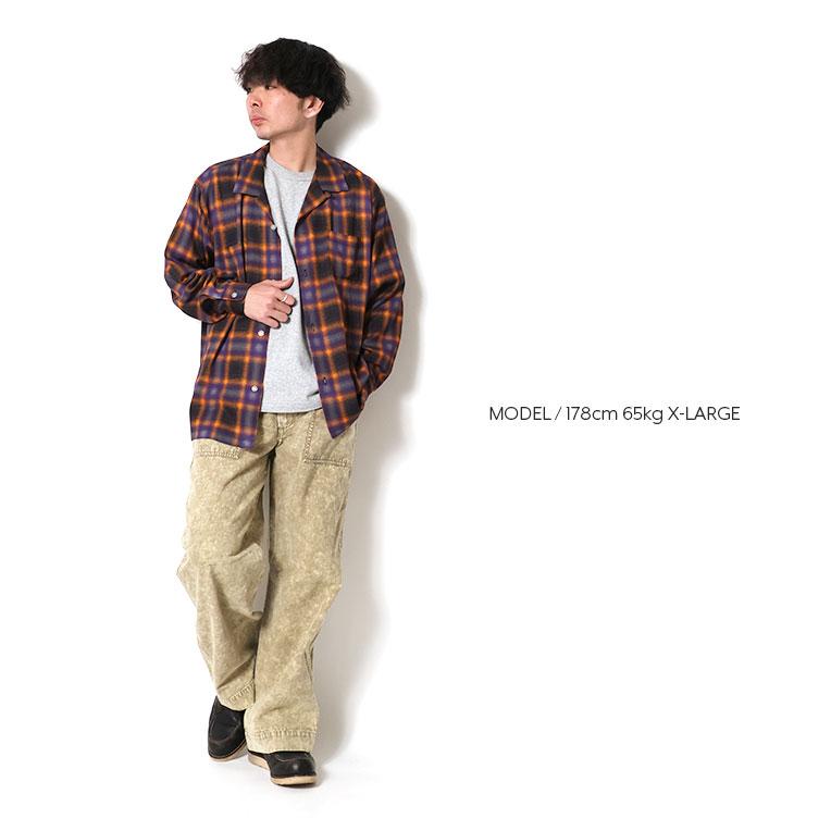 HOUSTON / オンブレ オープンカラーシャツ HOUSTON（ヒューストン） 41284 OMBRE CHECK L/S SHIRT / オンブレー