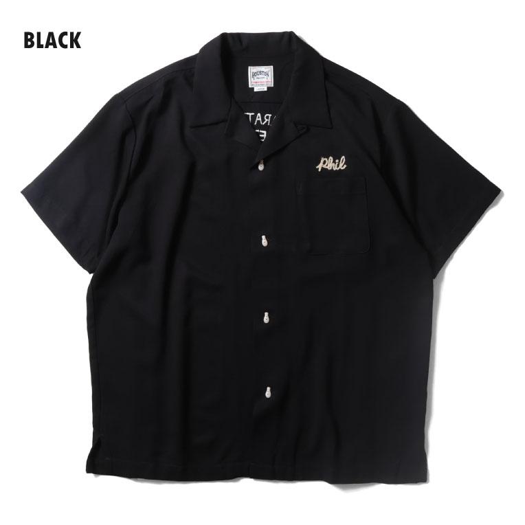 新品タグ付き＊HOUSTON パイルボーリングシャツ ブラック XXL HOUSTON（ヒューストン） 41317 BOWLING SHIRT(PARATROOPER
