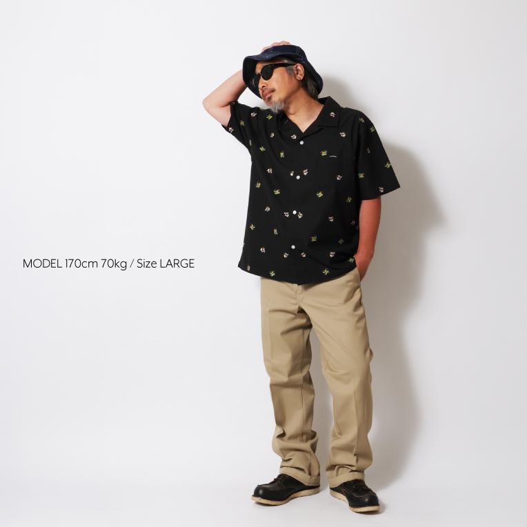 HOUSTON（ヒューストン） 41346 OXFORD EMBROIDERY S/S SHIRT (龍虎