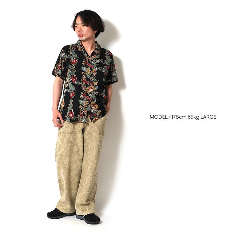 HOUSTON トラ柄 アロハシャツ Lサイズ HOUSTON（ヒューストン） 41353 ALOHA SHIRT (BOTANICAL) / アロハ