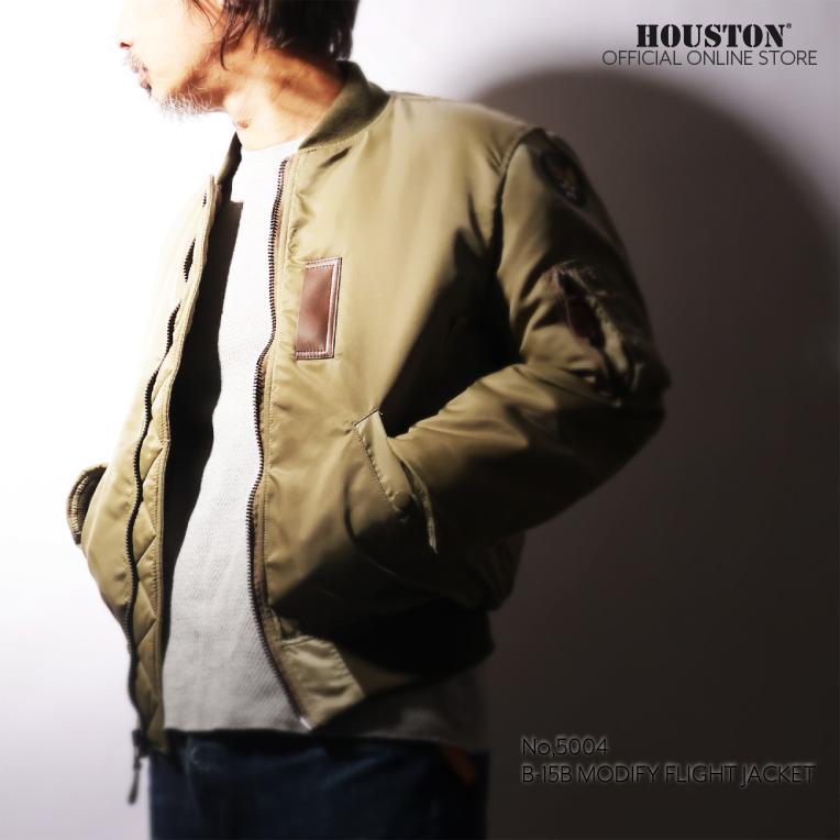 HOUSTON / ヒューストン 5004 B-15B MODIFY FLIGHT JACKET / B-15Bフライトジャケット モディファイモデル -全1色-の画像