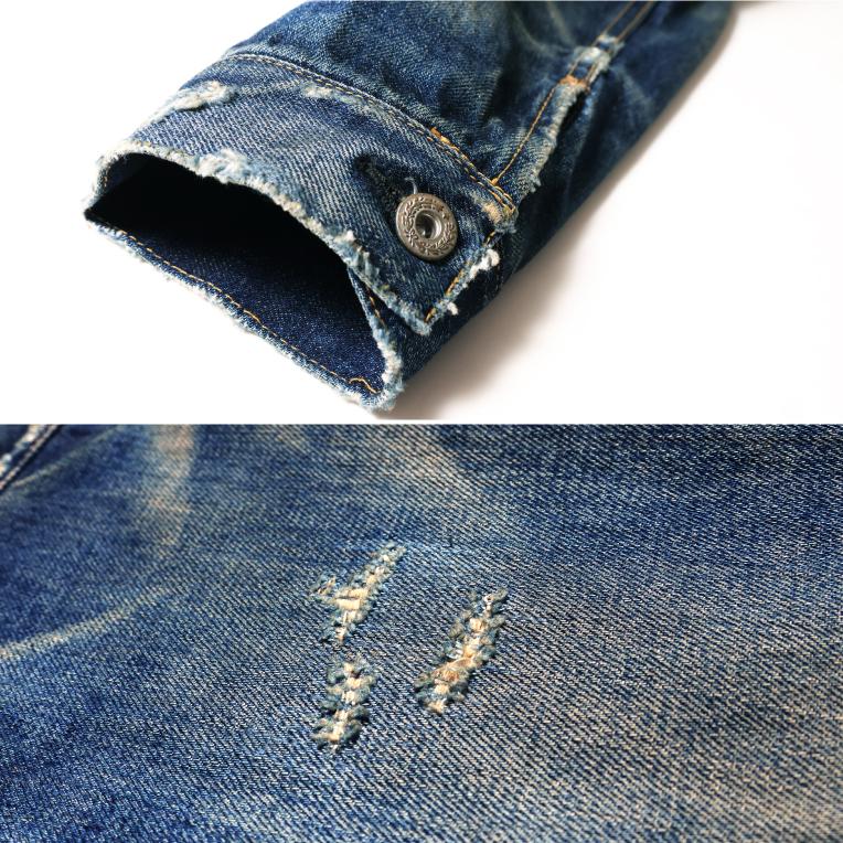 【OFFICIAL限定】HOUSTON / ヒューストン 51373VW TYPE-1 DENIM JACKET T-BACK - Special USED - / タイプ 1 デニムジャケット Tバック - スペシャルユーズド -の画像
