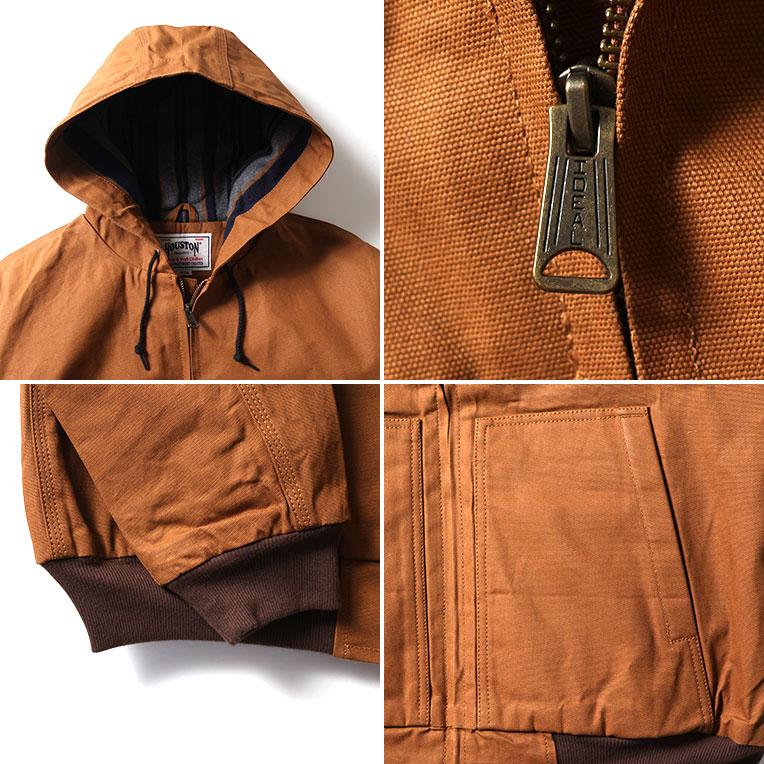 HOUSTON / ヒューストン 51403 DUCK ZIP WORK HOODIE / ダックジップワークフーディー -全2色-の画像