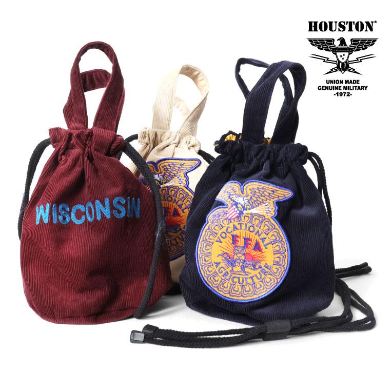 HOUSTON（ヒューストン） 6877 EMB CORDUROY EFFECT BAG (FFA) / 刺繍 