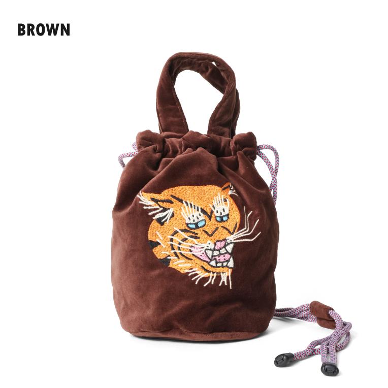 HOUSTON（ヒューストン） 6898 VELVETEEN EFFECT BAG (TIGER) / 刺繍 