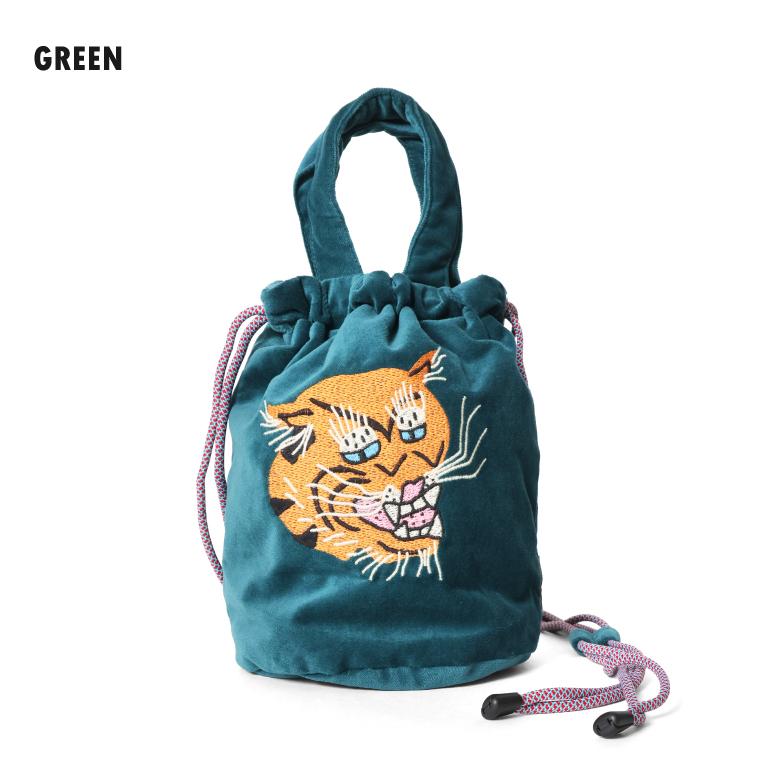 HOUSTON（ヒューストン） 6898 VELVETEEN EFFECT BAG (TIGER) / 刺繍 