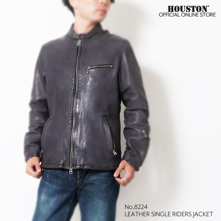 HOUSTON / ヒューストン 8224 LEATHER SINGLE RIDERS JACKET / レザーシングルライダースジャケット -全3色-の画像