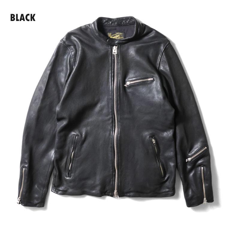 HOUSTON / ヒューストン 8224 LEATHER SINGLE RIDERS JACKET / レザーシングルライダースジャケット -全3色-の画像
