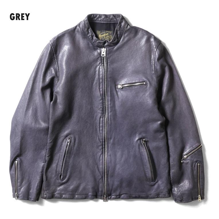 HOUSTON / ヒューストン 8224 LEATHER SINGLE RIDERS JACKET / レザーシングルライダースジャケット -全3色-の画像