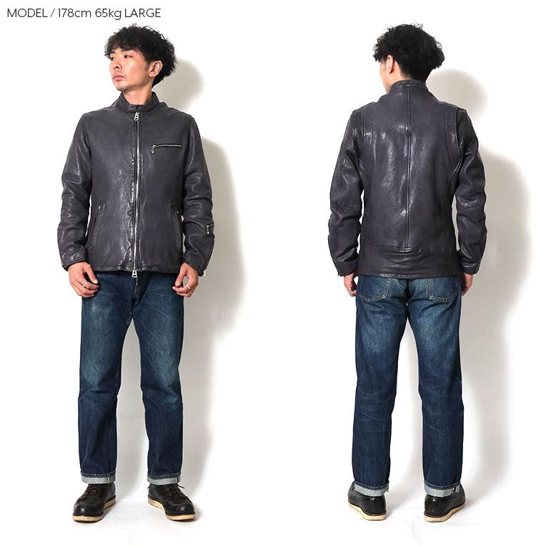 Houston ヒューストン ヴィンテージ フェード ラムレザー ジャケット L Houston ヒューストン ヴィンテージ フェード ラムレザー ジャケット L