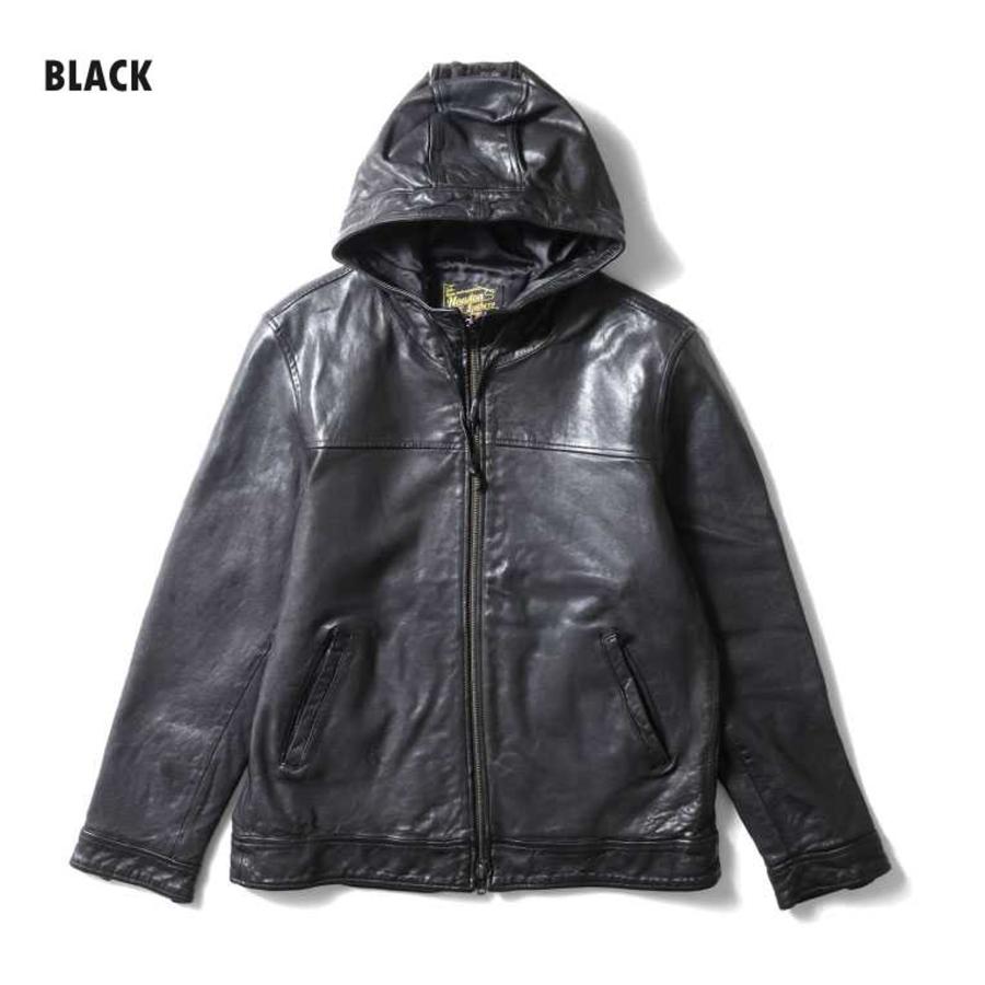 HOUSTON / ヒューストン 8227 LEATHER HOODIE JACKET / レザーフードジャケット -全2色-の画像
