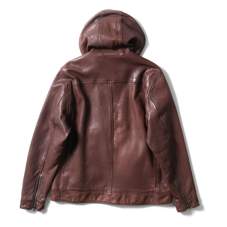 HOUSTON / ヒューストン 8227 LEATHER HOODIE JACKET / レザーフードジャケット -全2色-の画像